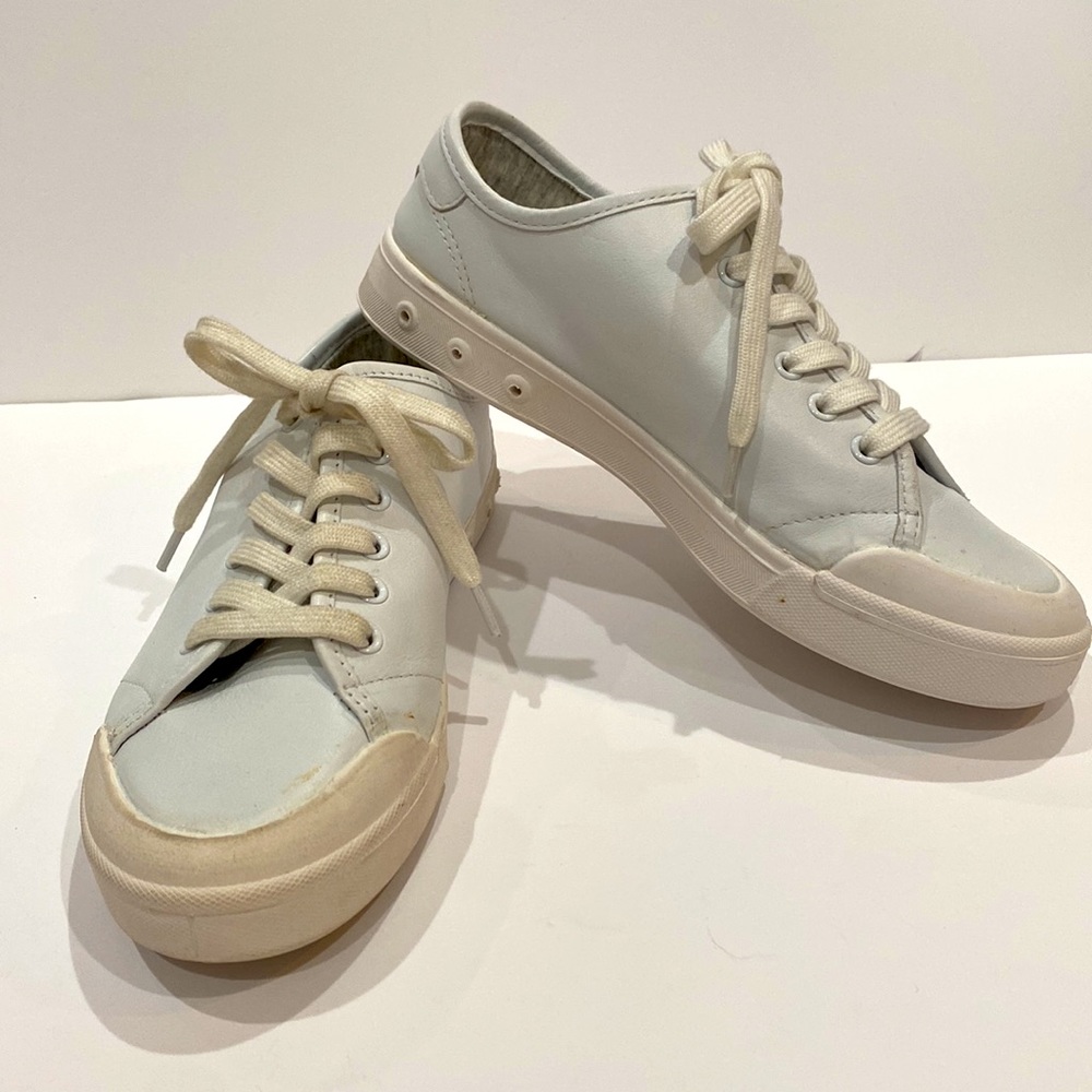 Rag & Bone Standard Issue Lace Up White Leather Sneaker Size 6.5 NWT